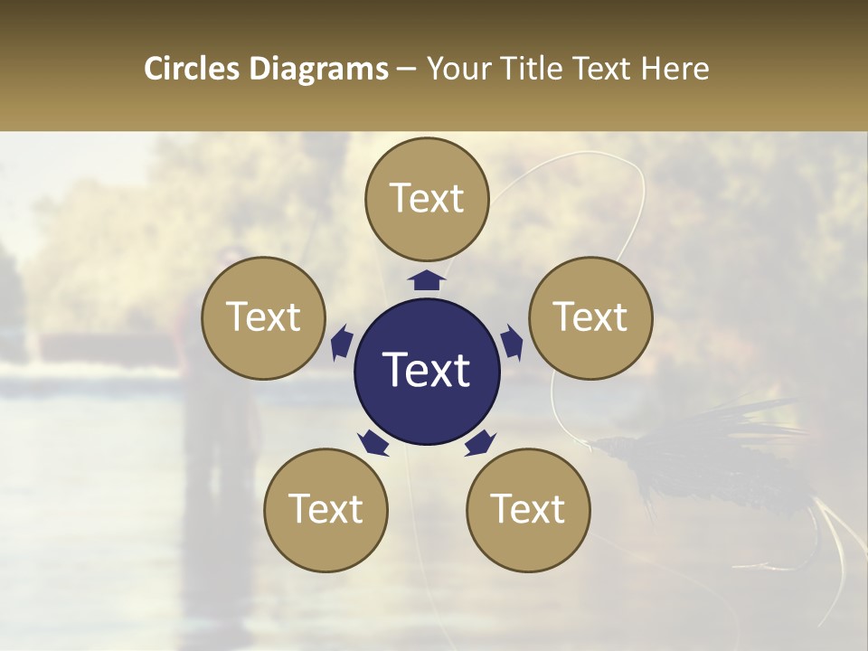 A Man Standing In A River Holding A Fish PowerPoint Template