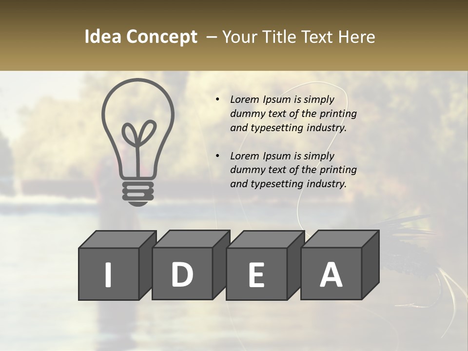 A Man Standing In A River Holding A Fish PowerPoint Template