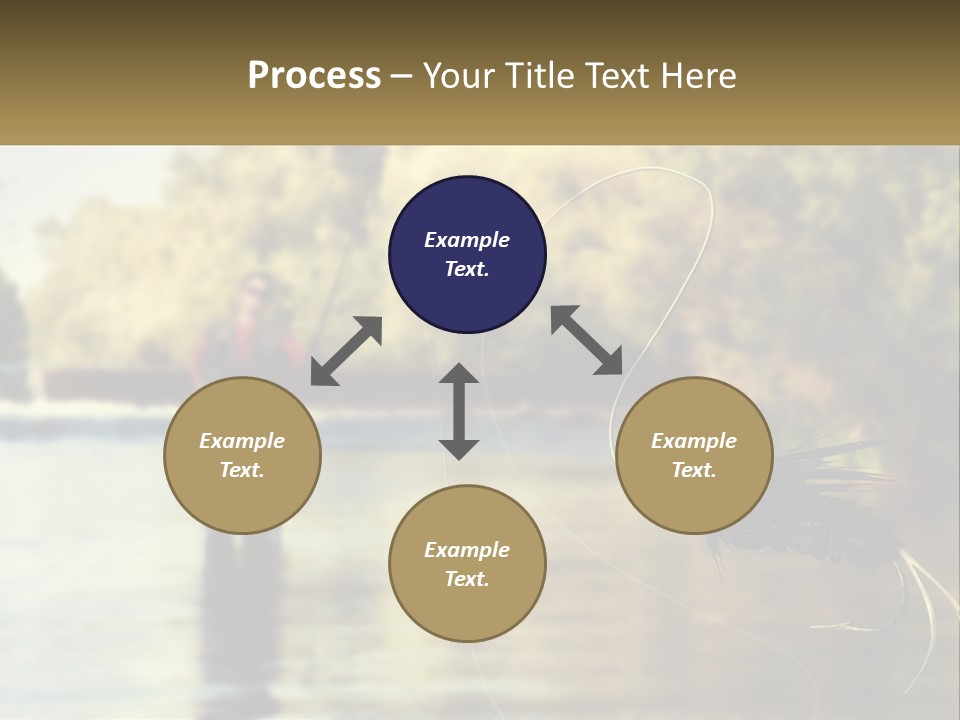 A Man Standing In A River Holding A Fish PowerPoint Template