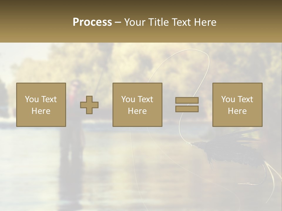 A Man Standing In A River Holding A Fish PowerPoint Template