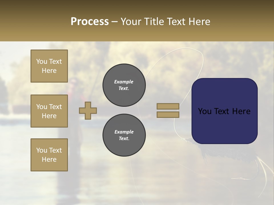 A Man Standing In A River Holding A Fish PowerPoint Template