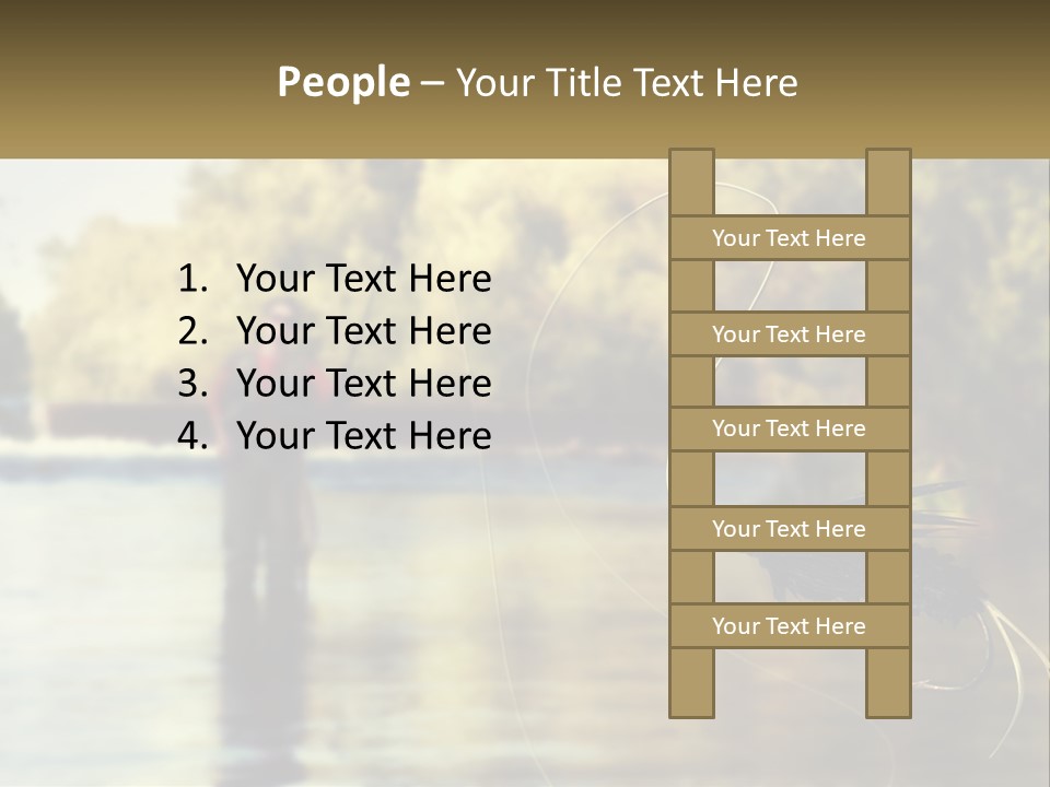 A Man Standing In A River Holding A Fish PowerPoint Template