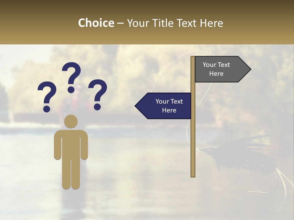 A Man Standing In A River Holding A Fish PowerPoint Template