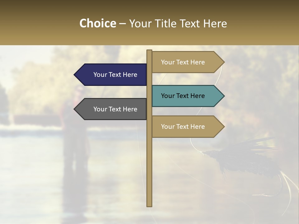 A Man Standing In A River Holding A Fish PowerPoint Template