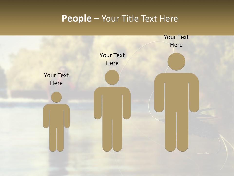 A Man Standing In A River Holding A Fish PowerPoint Template