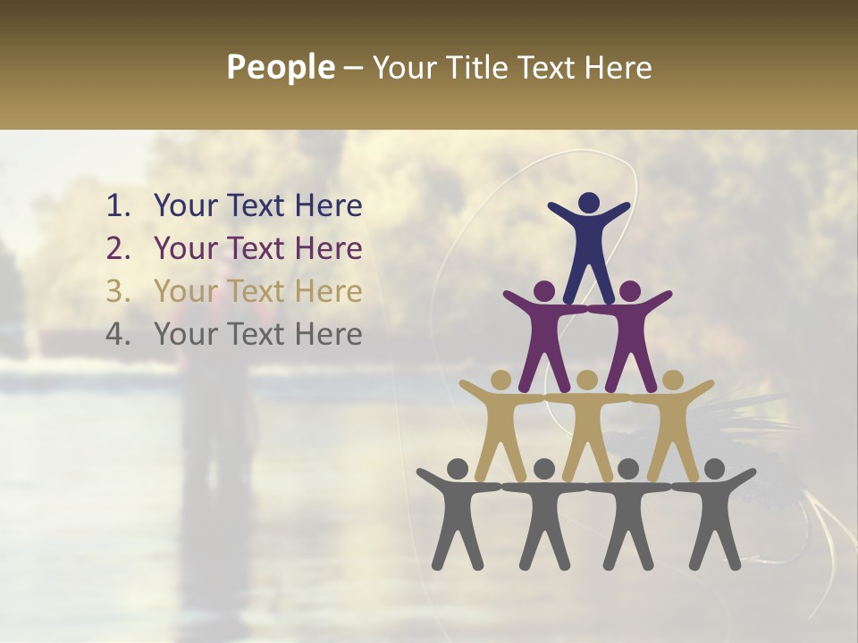 A Man Standing In A River Holding A Fish PowerPoint Template