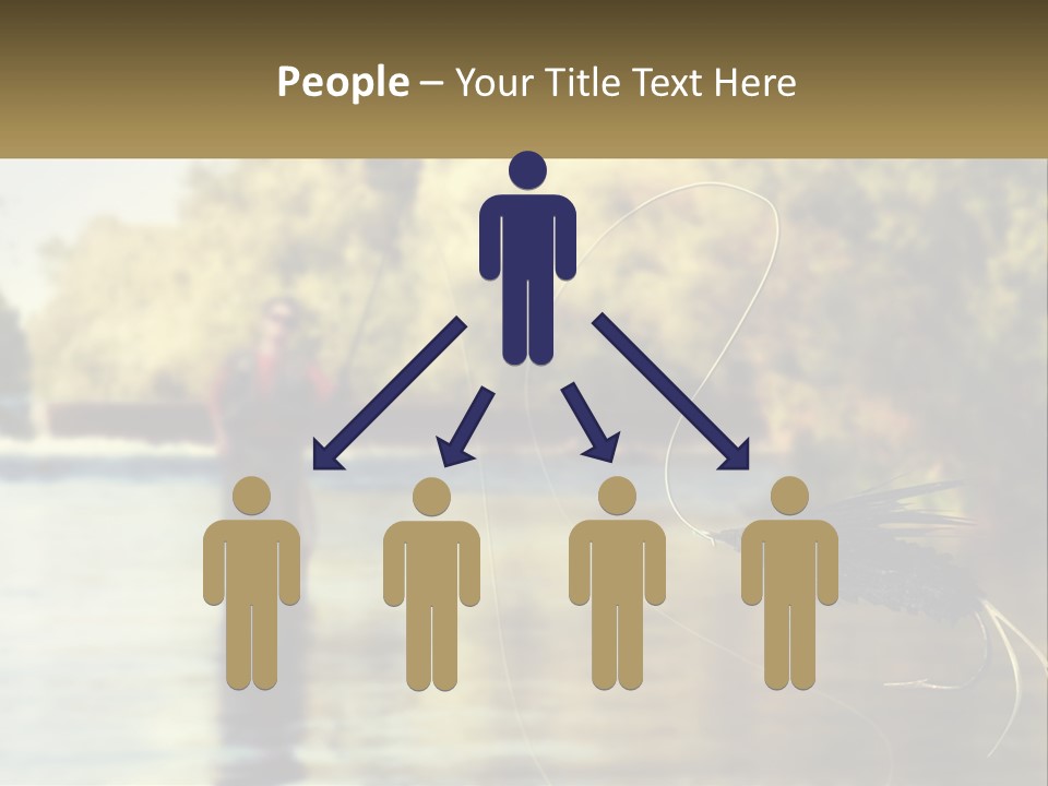 A Man Standing In A River Holding A Fish PowerPoint Template