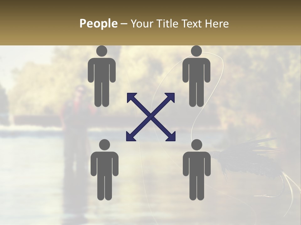 A Man Standing In A River Holding A Fish PowerPoint Template