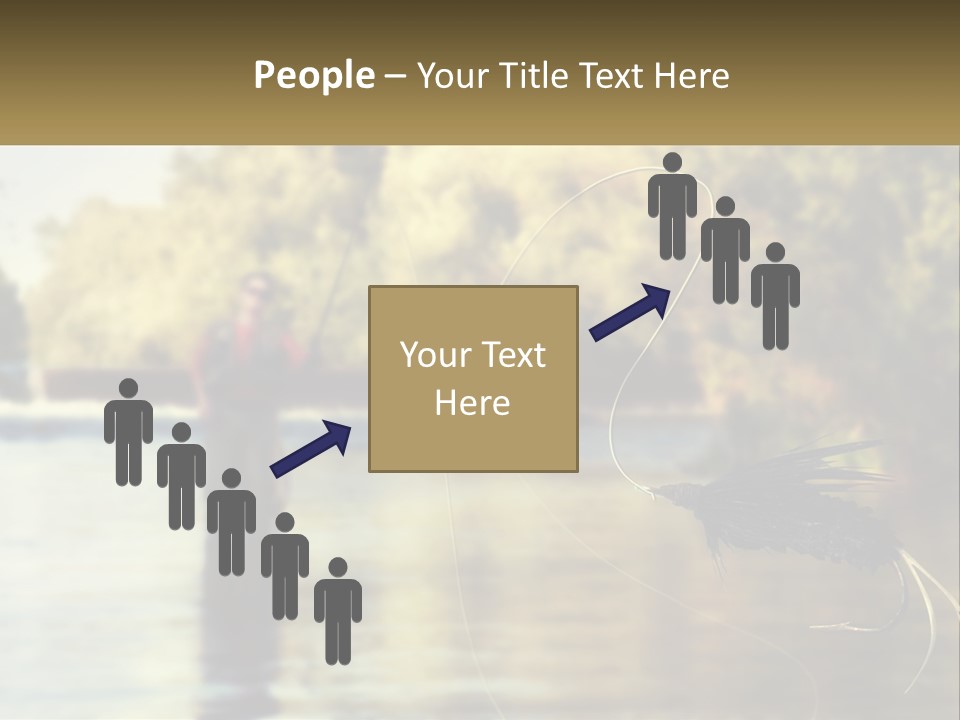 A Man Standing In A River Holding A Fish PowerPoint Template