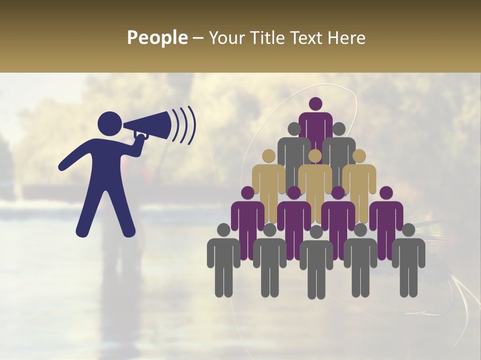 A Man Standing In A River Holding A Fish PowerPoint Template