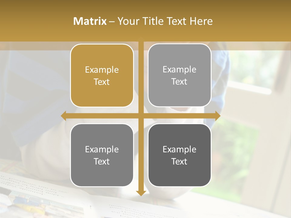 A Young Boy Reading A Book On Top Of A Table PowerPoint Template