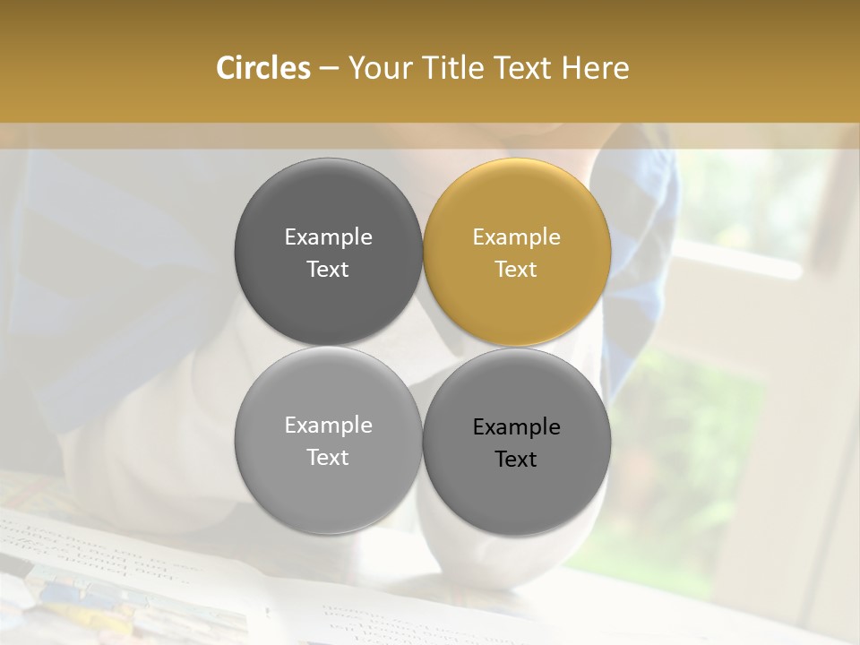 A Young Boy Reading A Book On Top Of A Table PowerPoint Template