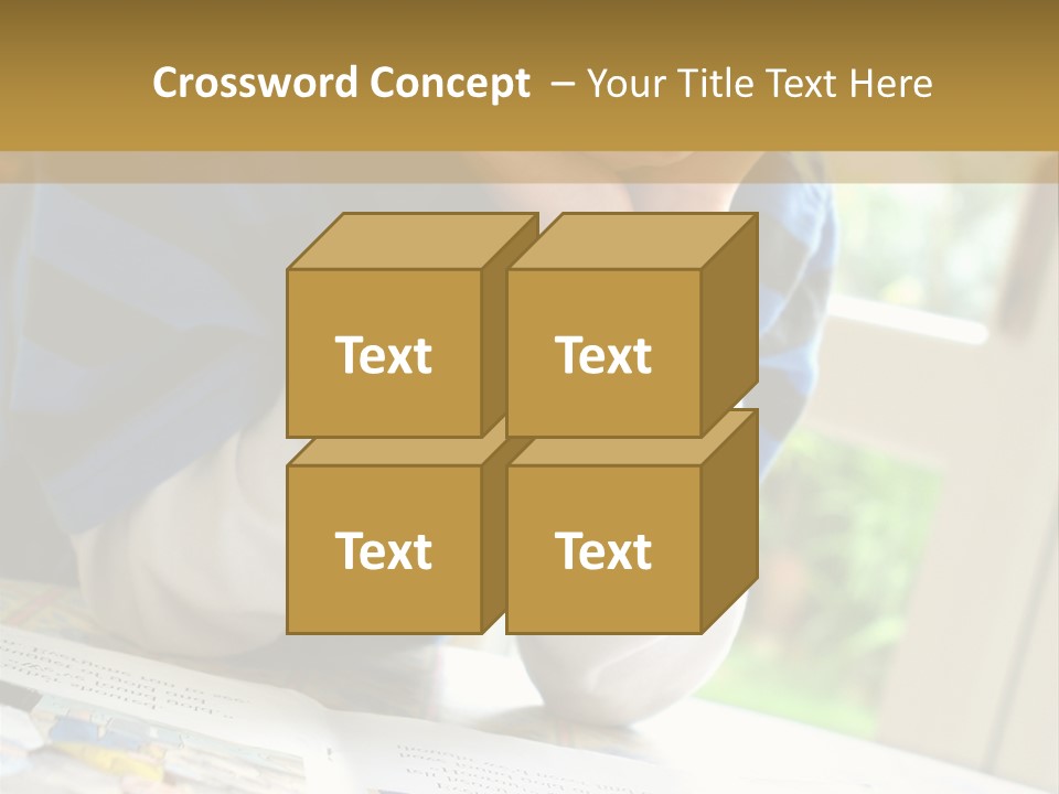 A Young Boy Reading A Book On Top Of A Table PowerPoint Template