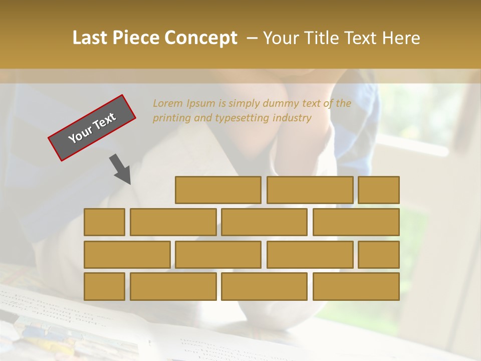 A Young Boy Reading A Book On Top Of A Table PowerPoint Template