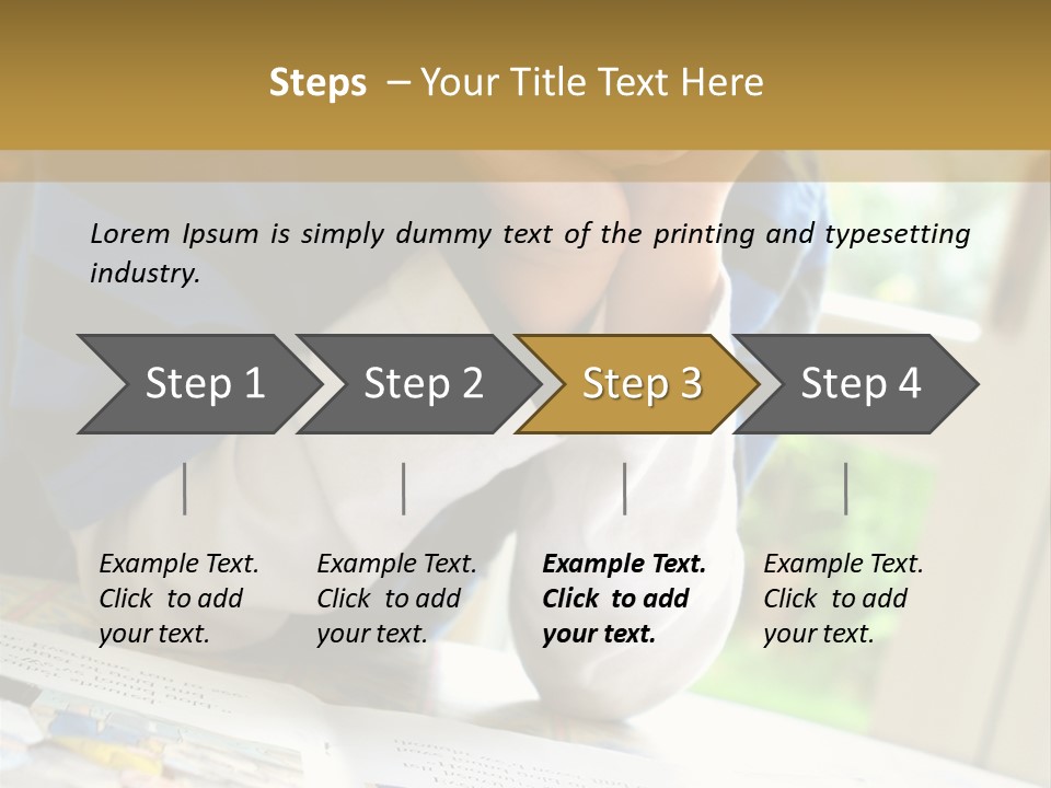 A Young Boy Reading A Book On Top Of A Table PowerPoint Template
