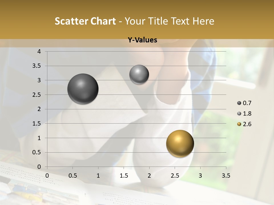 A Young Boy Reading A Book On Top Of A Table PowerPoint Template