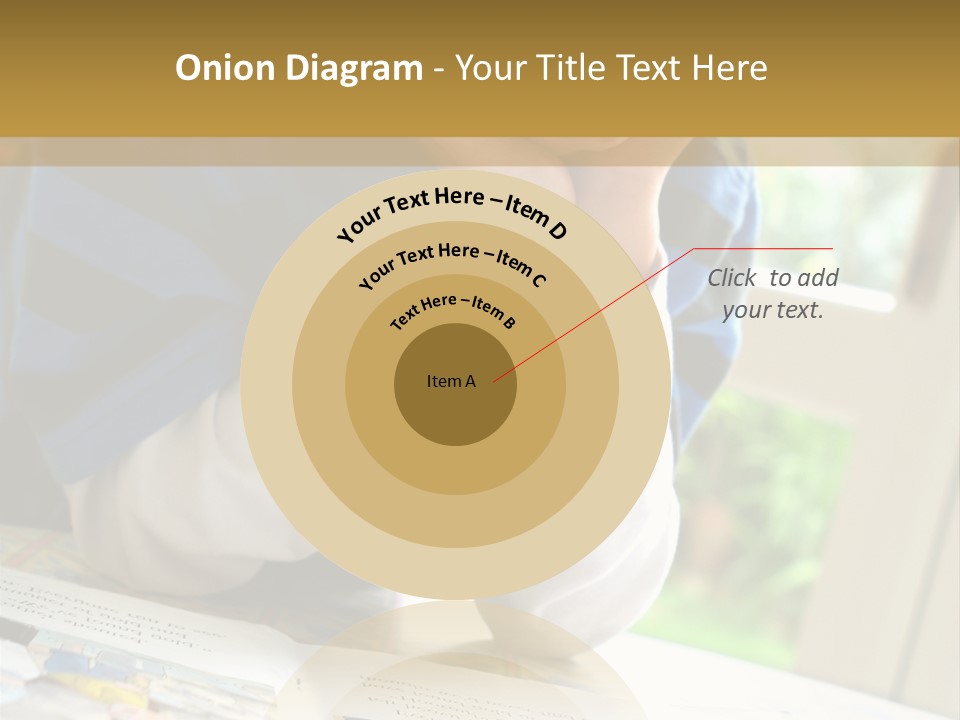A Young Boy Reading A Book On Top Of A Table PowerPoint Template