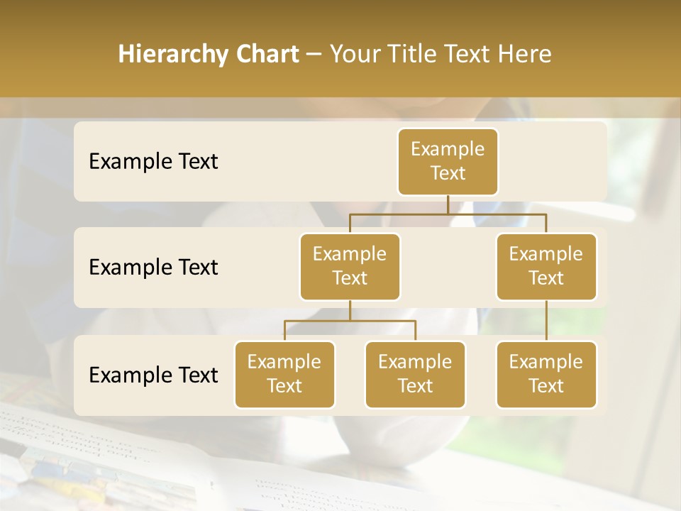 A Young Boy Reading A Book On Top Of A Table PowerPoint Template