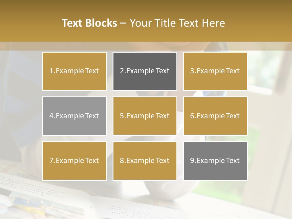 A Young Boy Reading A Book On Top Of A Table PowerPoint Template