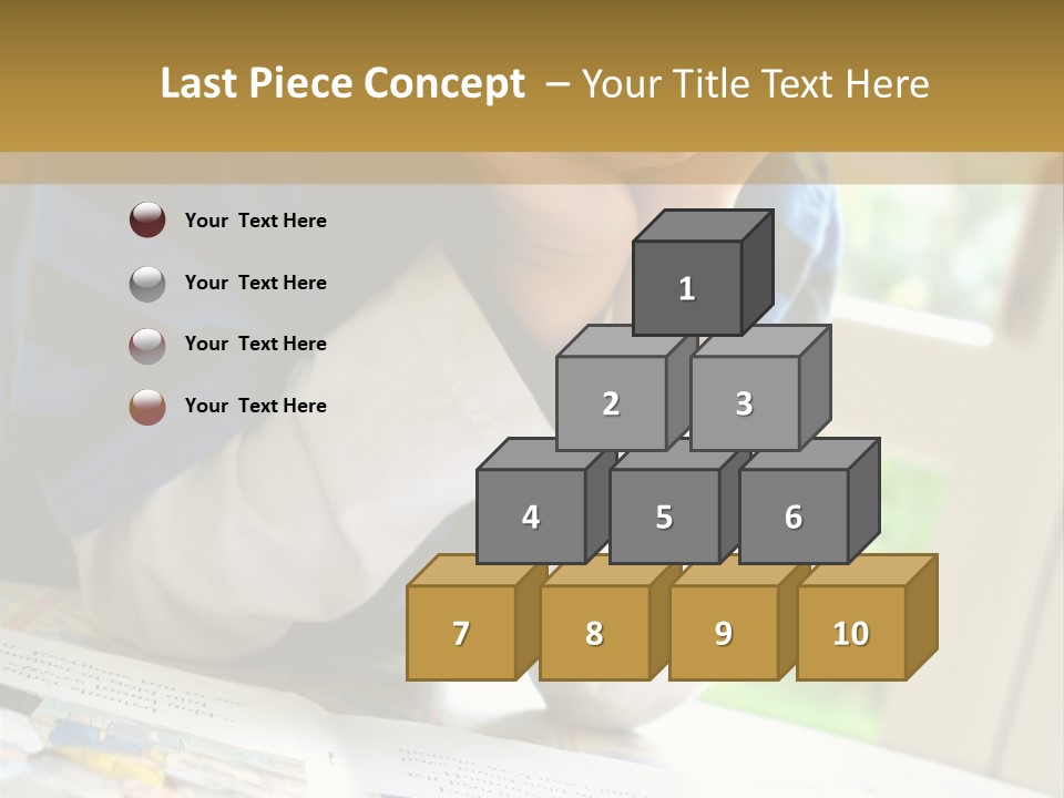 A Young Boy Reading A Book On Top Of A Table PowerPoint Template
