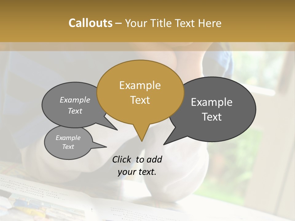 A Young Boy Reading A Book On Top Of A Table PowerPoint Template