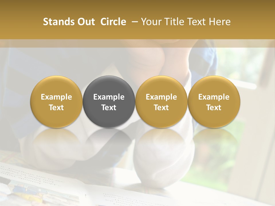 A Young Boy Reading A Book On Top Of A Table PowerPoint Template