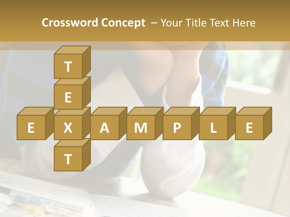 A Young Boy Reading A Book On Top Of A Table PowerPoint Template