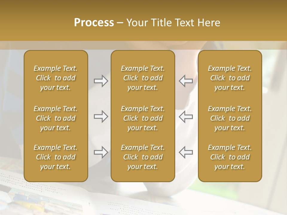 A Young Boy Reading A Book On Top Of A Table PowerPoint Template