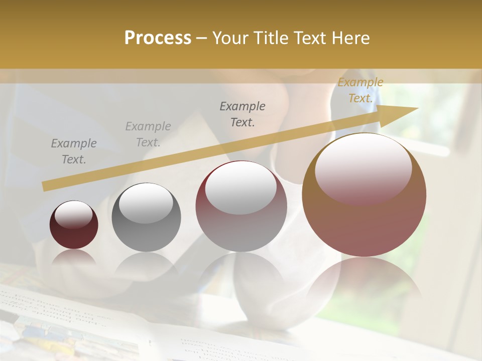 A Young Boy Reading A Book On Top Of A Table PowerPoint Template