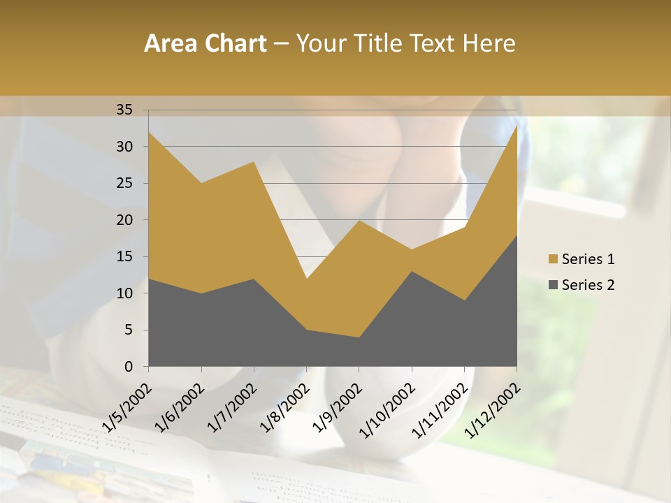A Young Boy Reading A Book On Top Of A Table PowerPoint Template
