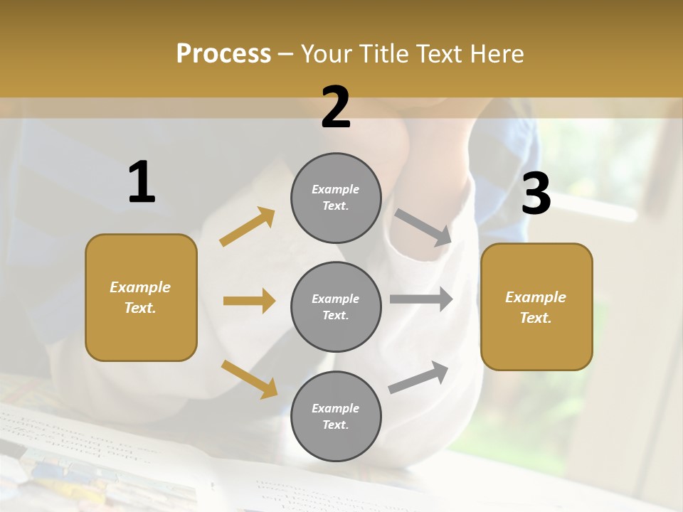 A Young Boy Reading A Book On Top Of A Table PowerPoint Template