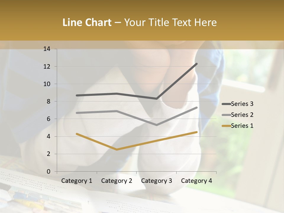 A Young Boy Reading A Book On Top Of A Table PowerPoint Template