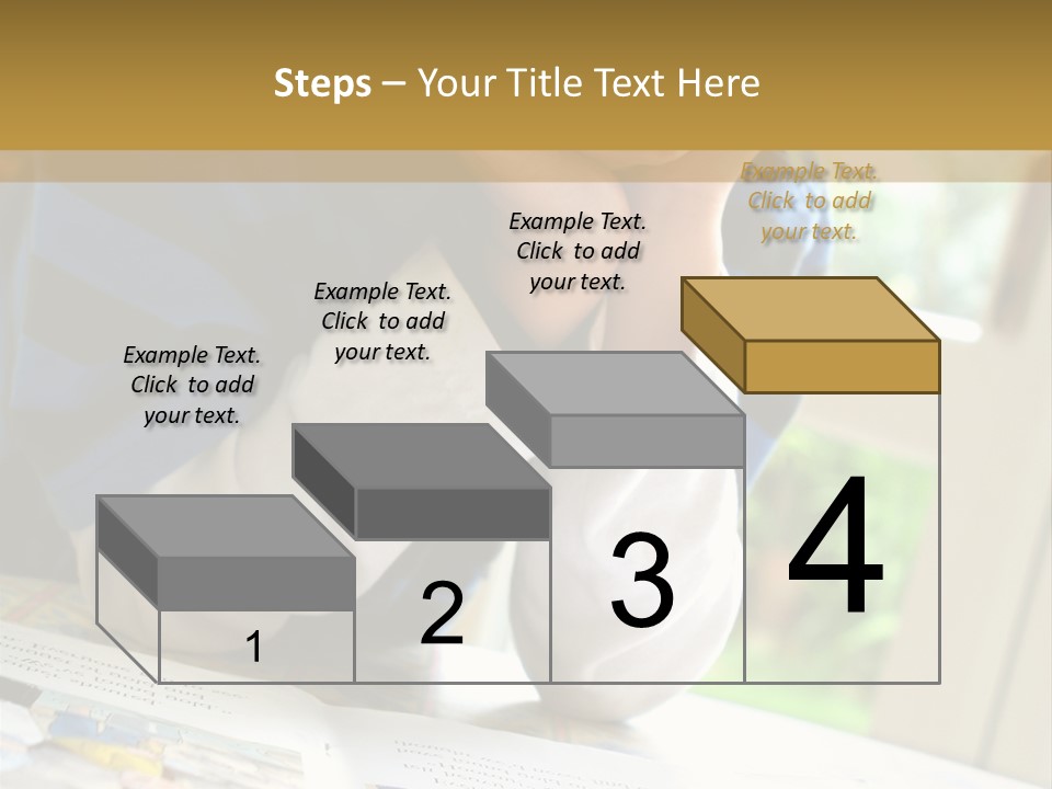 A Young Boy Reading A Book On Top Of A Table PowerPoint Template
