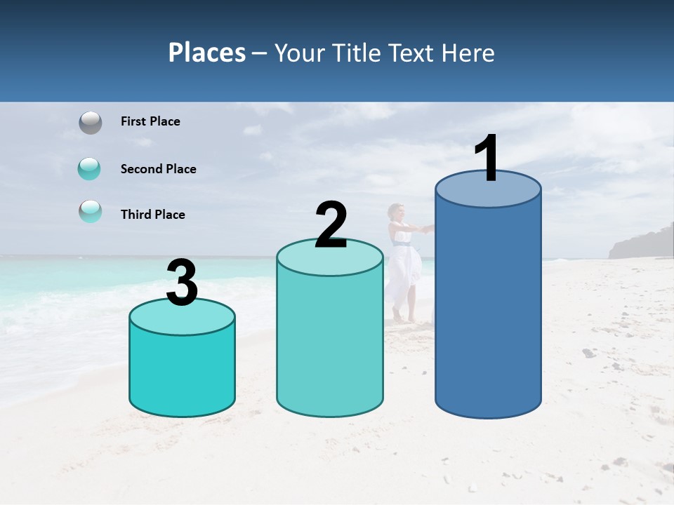 A Man And Woman On A Beach Holding Hands PowerPoint Template