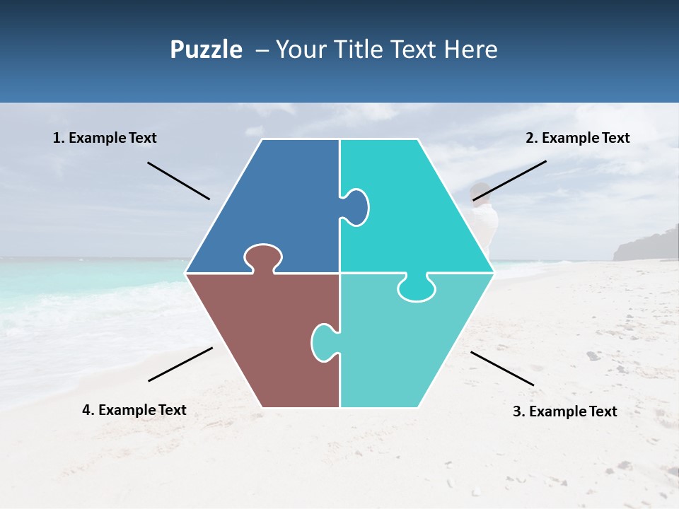 A Man And Woman On A Beach Holding Hands PowerPoint Template