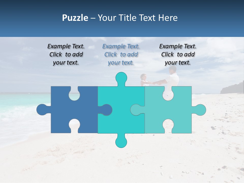 A Man And Woman On A Beach Holding Hands PowerPoint Template