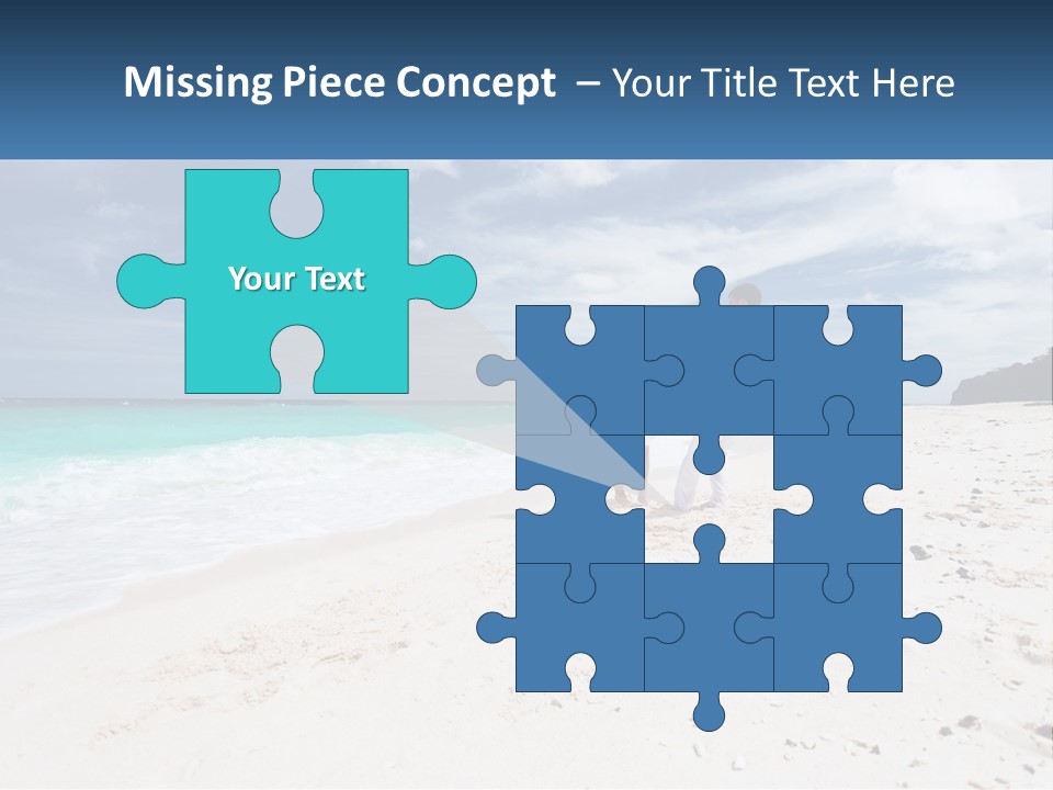 A Man And Woman On A Beach Holding Hands PowerPoint Template