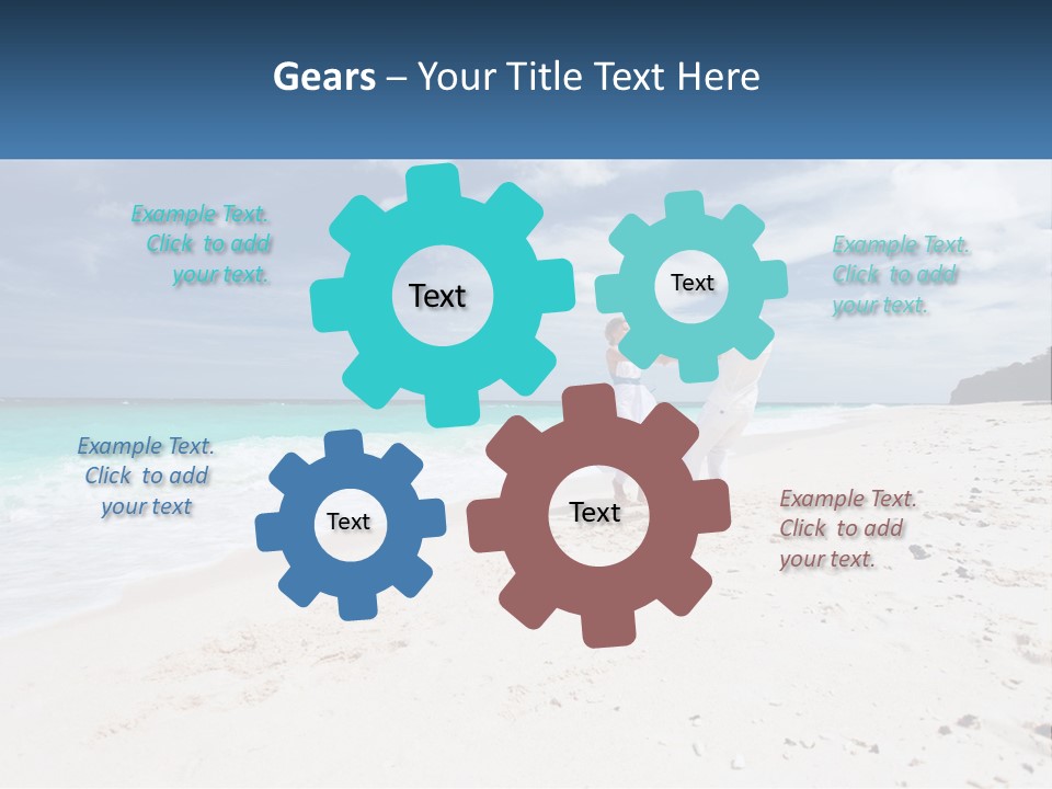 A Man And Woman On A Beach Holding Hands PowerPoint Template