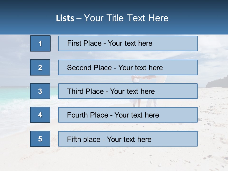 A Man And Woman On A Beach Holding Hands PowerPoint Template