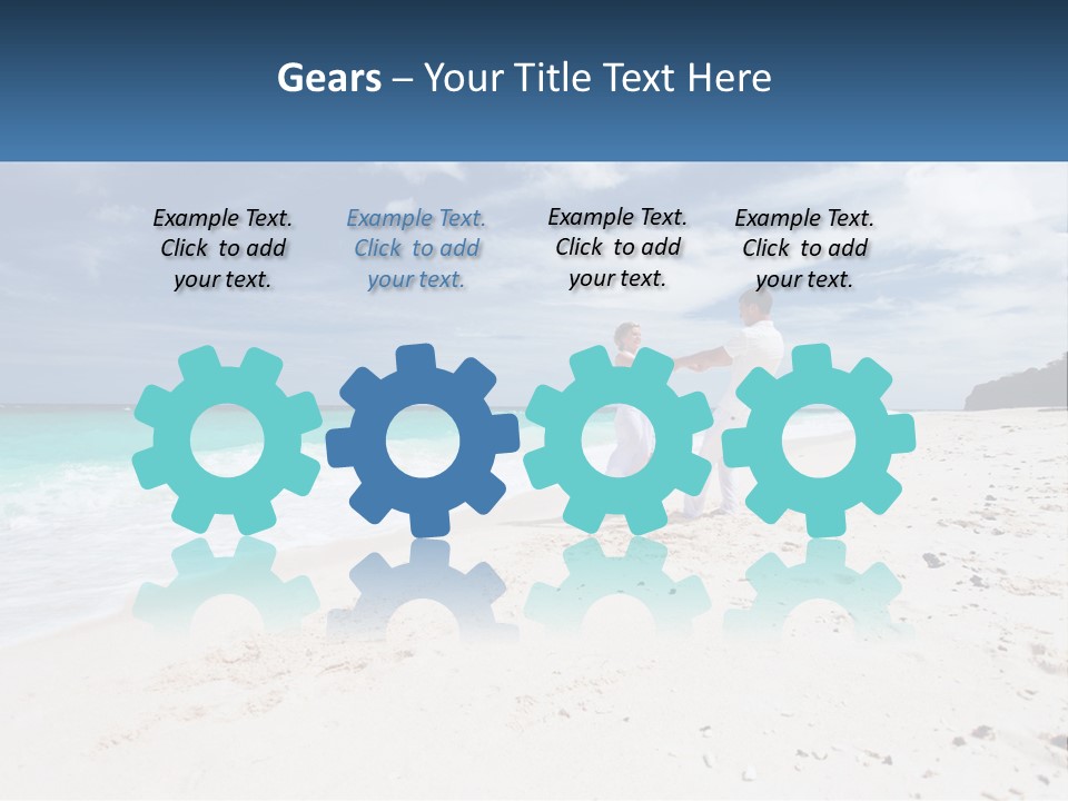 A Man And Woman On A Beach Holding Hands PowerPoint Template