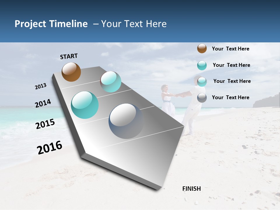 A Man And Woman On A Beach Holding Hands PowerPoint Template
