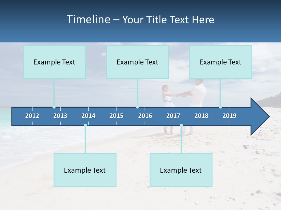 A Man And Woman On A Beach Holding Hands PowerPoint Template