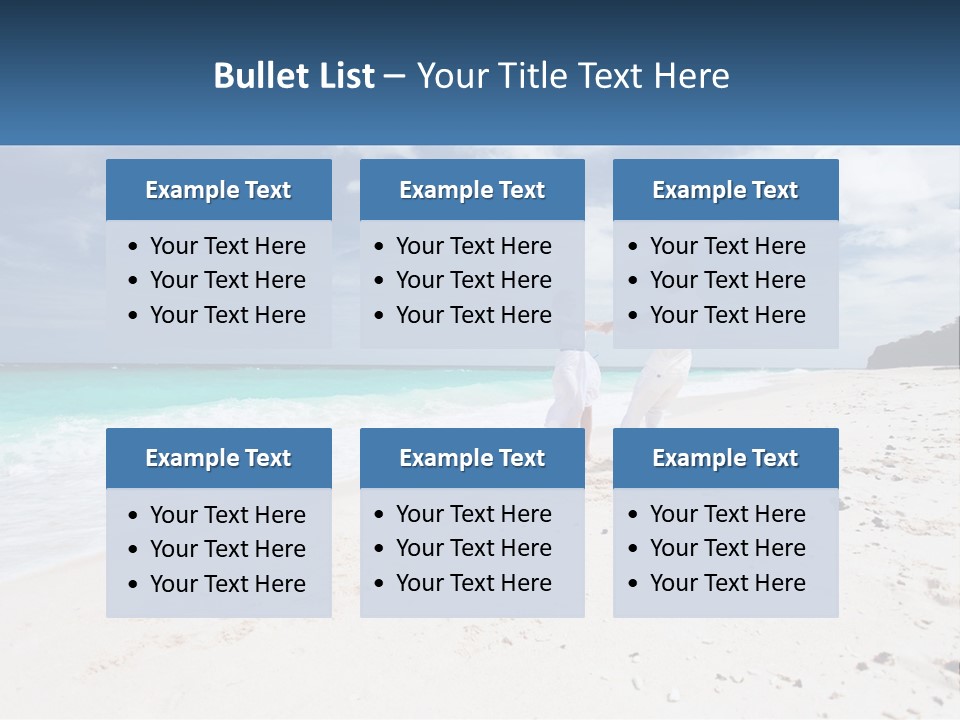 A Man And Woman On A Beach Holding Hands PowerPoint Template