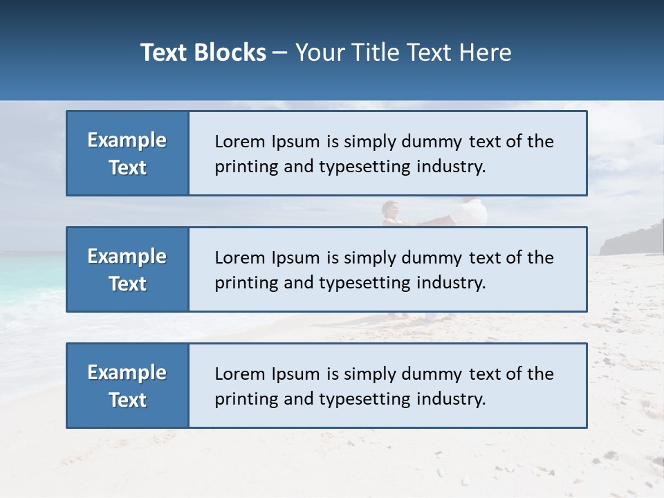 A Man And Woman On A Beach Holding Hands PowerPoint Template