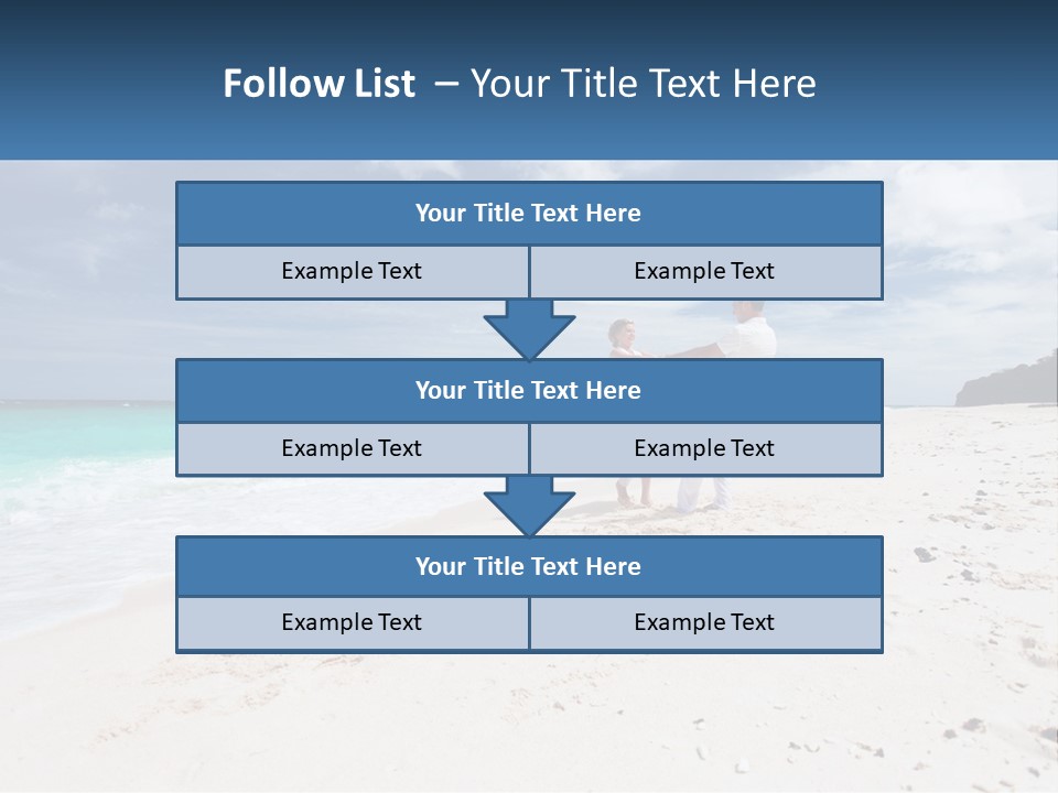 A Man And Woman On A Beach Holding Hands PowerPoint Template