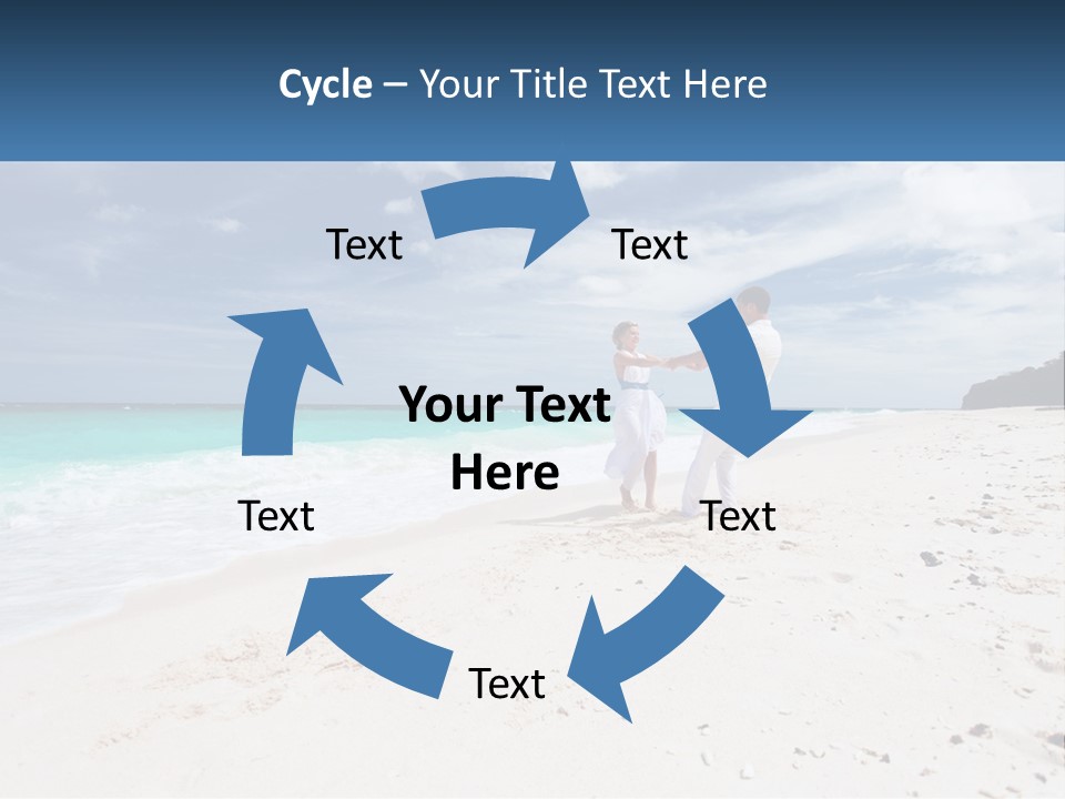 A Man And Woman On A Beach Holding Hands PowerPoint Template