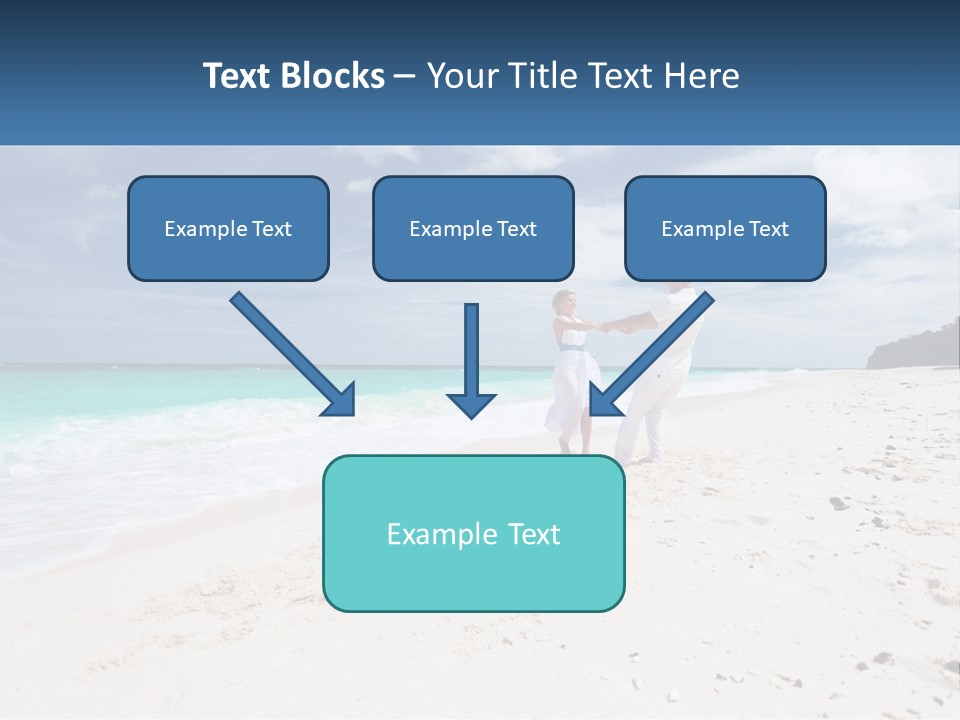 A Man And Woman On A Beach Holding Hands PowerPoint Template