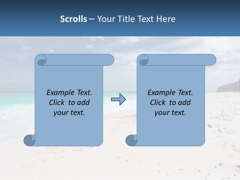 A Man And Woman On A Beach Holding Hands PowerPoint Template