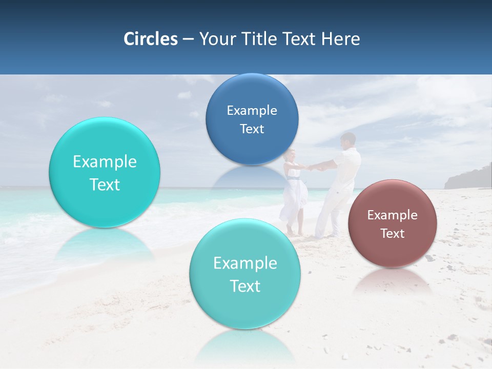 A Man And Woman On A Beach Holding Hands PowerPoint Template