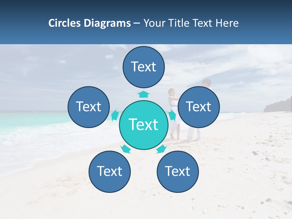 A Man And Woman On A Beach Holding Hands PowerPoint Template